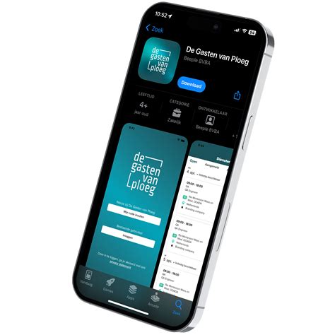 Screenshot van de App Store pagina van de app