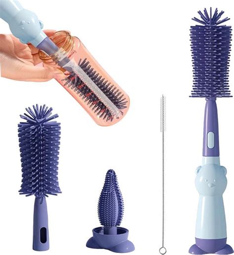 Afbeelding van de 3-delige siliconen flessenborstelset