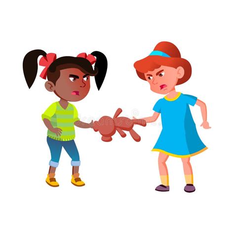 Illustratie van twee kinderen die ruzie maken