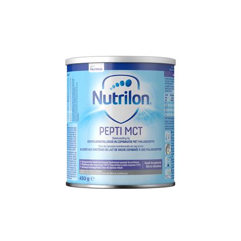 Illustratie van een baby die een flesje met Nutrilon Pepti MCT krijgt