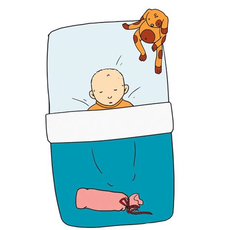 Illustratie van een kind dat vredig slaapt onder een wollen dekbed