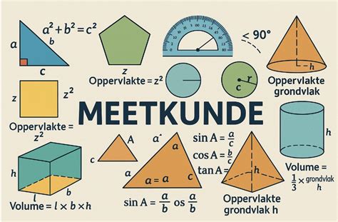 Infographic die de verschillende domeinen van gecijferdheid (getallen, verhoudingen, meten, meetkunde) visualiseert
