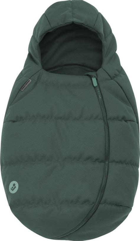 Detailfoto van de capuchon met trekkoorden van de Maxi-Cosi voetenzak