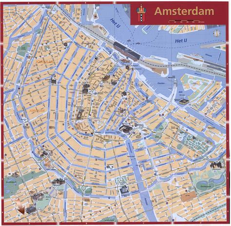 Plattegrond van Amsterdam met de locaties van De Kleine Wereld gemarkeerd
