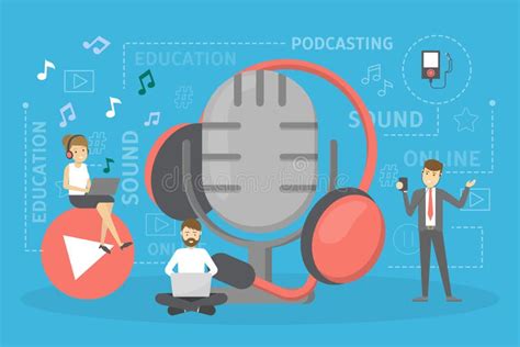 Illustratie van een podcaststudio