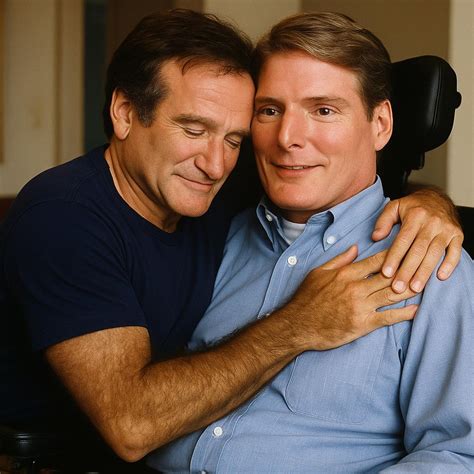 Foto van Robin Williams met Christopher Reeve