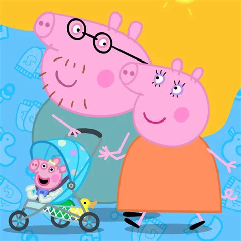 Baby Evie met Peppa en George