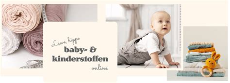 Collage van verschillende soorten Oeko-tex gecertificeerde baby- en kinderstoffen.