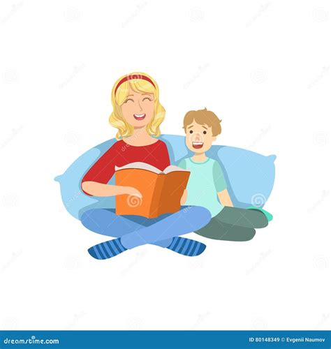 illustratie van een ouder en kind die samen zingen en een boek lezen