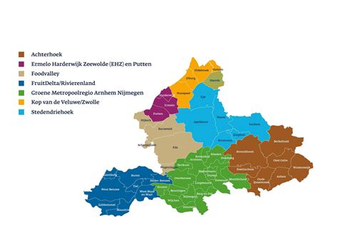 kaart van de regio met de locaties van de consultatiebureaus gemarkeerd