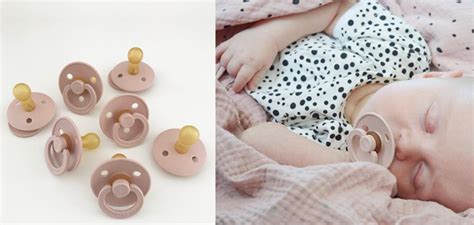 Illustratie van de drie maten BIBS spenen met leeftijdsindicaties