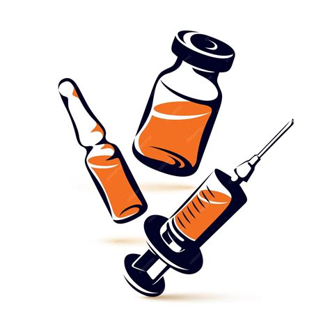 Illustratie van een HCG-injectiespuit en ampul