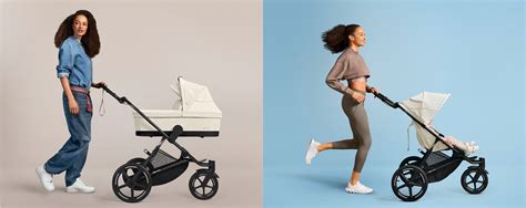 Illustratie van het automatische inklapsysteem van de kinderwagen