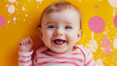 baby die lacht naar een autospiegel in de box