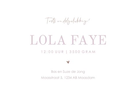 Screenshot van de online editor voor geboortekaartjes