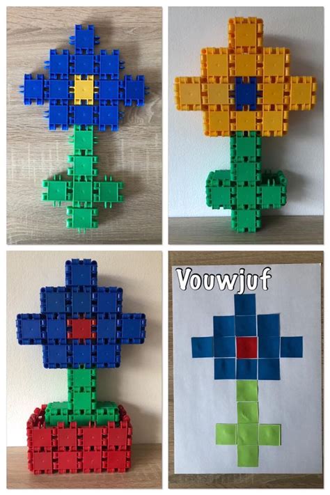 Voorbeeld van Plus-Plus blokken in een opberg tube.