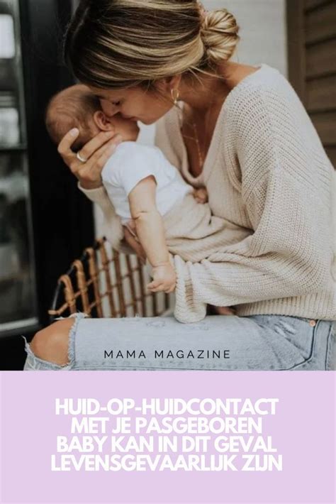 Illustratie van huid-op-huidcontact tussen moeder en baby.