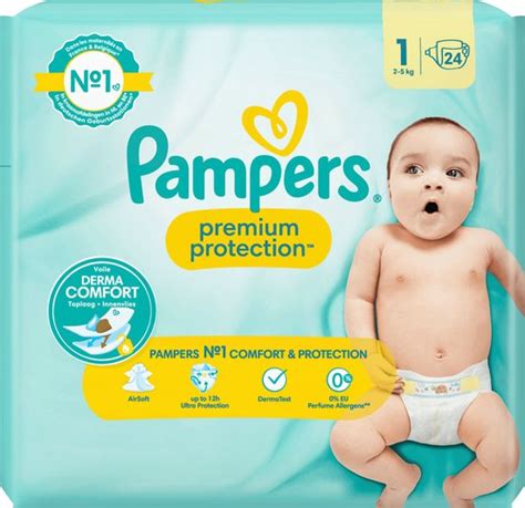Visualisatie van de urine-indicator op een Pampers luier die blauw kleurt.
