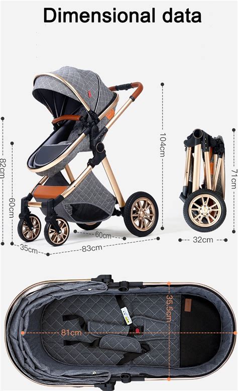 Illustratie van een combi-kinderwagen met verwisselbare reiswieg en zitgedeelte