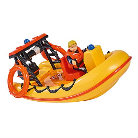 De Brandweerman Sam Neptune boot drijvend op het water met Penny-figuur