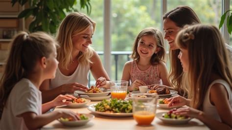 Een gezin geniet van een maaltijd bij een straatstalletje in Maleisië.