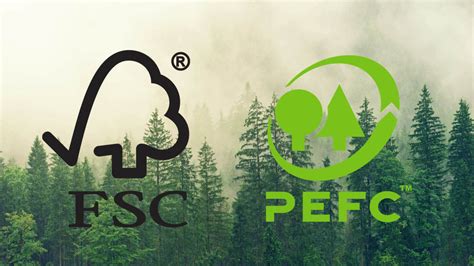 Gecertificeerd PEFC-logo en een afbeelding van een bos dat duurzaam wordt beheerd.