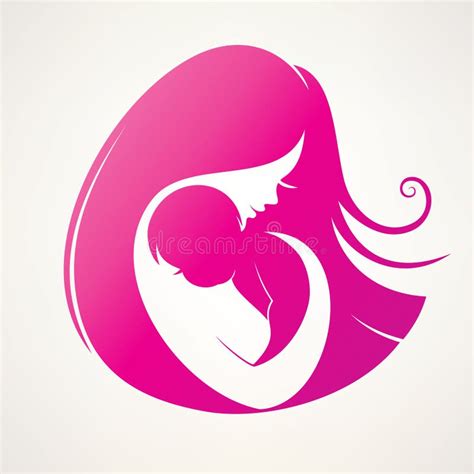 Illustratie van een moeder en kind, symbool voor zorg