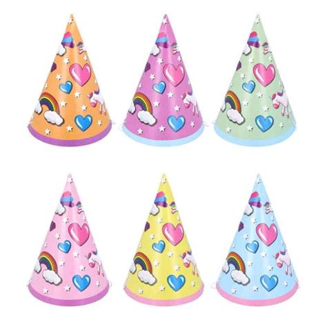 Vrolijk gekleurde feesthoedjes in verschillende vormen