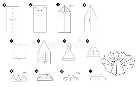 Stapsgewijze illustratie van origami-feesthoed vouwen