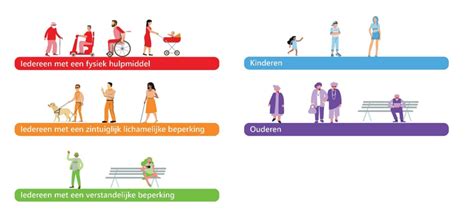 Schema dat de verschillende niveaus van toegankelijkheid per vervoermiddel toont.