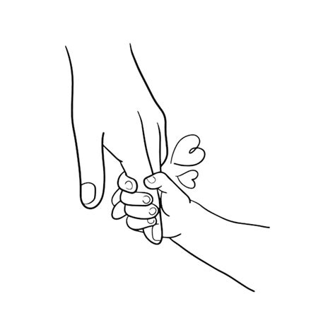 Illustratie van een hand die een baby vasthoudt, met een hartvormig schild eromheen, wat zorg en bescherming symboliseert.