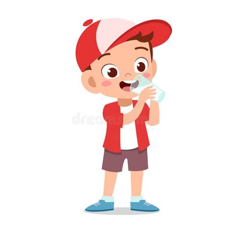 Illustratie van een kind dat voldoende drinkt en in lichte kleding is gekleed.