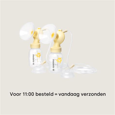 Illustratie van de Medela Symphony borstkolf en afkolfset met de belangrijkste onderdelen gemarkeerd.