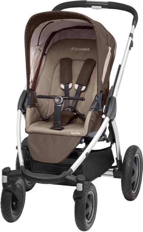 Schema van de Maxi-Cosi Mura 4 kinderwagen met afmetingen en belangrijkste onderdelen
