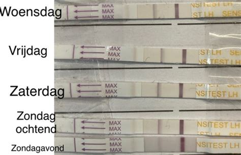 Illustratie van een ovulatietest en verschillende soorten cervixslijm