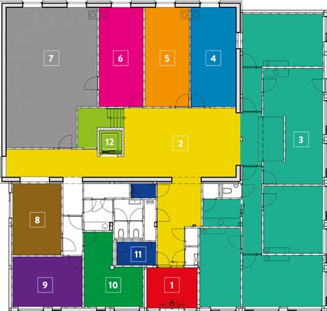 plattegrond van Gezondheidscentrum Het Zomerhuis met aanduiding van faciliteiten