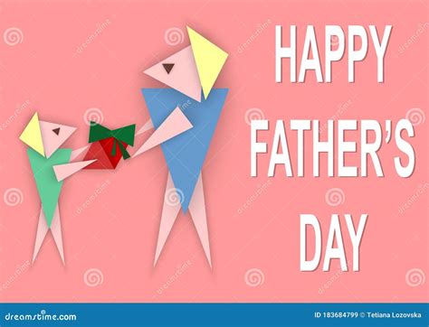 illustratie van een baby die een vader een cadeau geeft