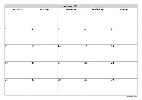 Illustratie van een kalender met vakjes voor verlof en werk