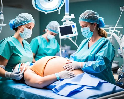 Illustratie van een keizersnede procedure