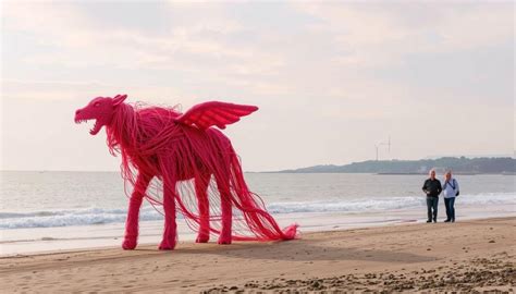 Een van de opvallende kunstwerken van Beaufort langs de kust, mogelijk de schildpad.