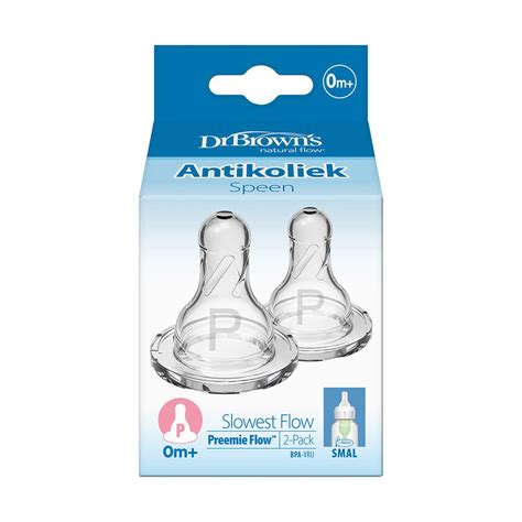 Dr. Brown's prematuur flesspeen met kleine doorstroomopening