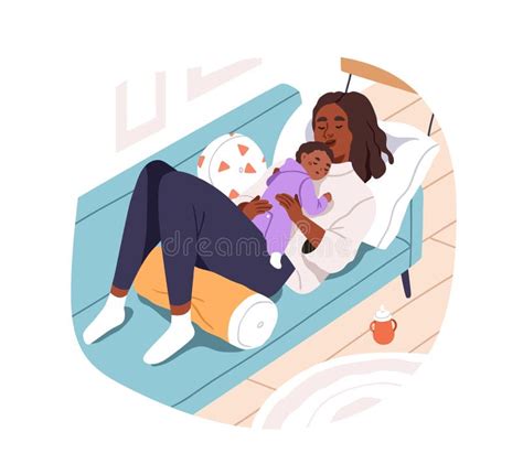 Illustratie van een pasgeboren baby die slaapt