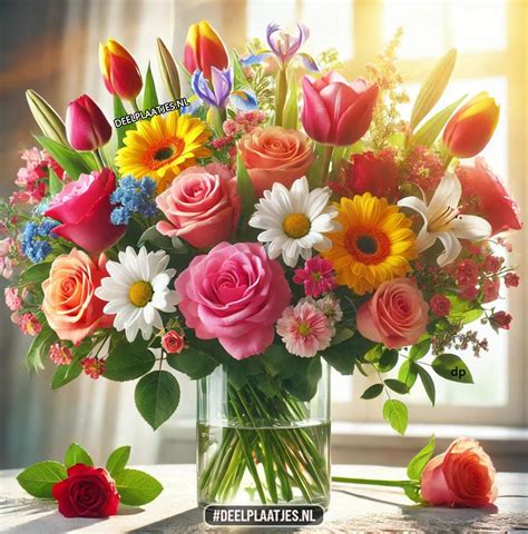 een kleurrijk boeket bloemen gemaakt van verschillende knutselmaterialen