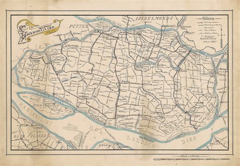 Historische kaart van Oud-Beijerland en de Hoeksche Waard.