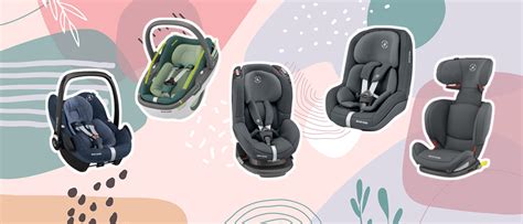 Infographic met de verschillende leeftijdsgroepen en bijbehorende Maxi-Cosi autostoelen.