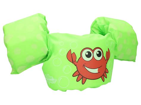 Illustratie van verschillende soorten zwemhulpmiddelen: puddle jumper, zwemvest, zwembandjes, babyfloat.