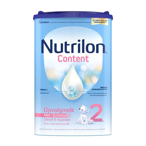Vergelijkingstabel van Nutrilon Content 1 en 2