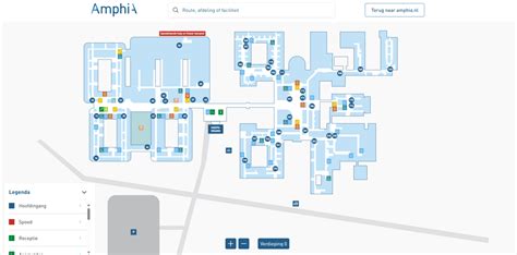 Plattegrond van het Anna Ziekenhuis met routeaanduiding naar de afdeling diagnostiek