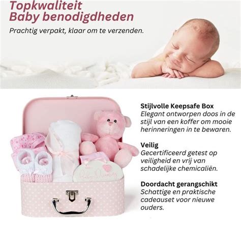 Illustratie van een kraammand gevuld met babyproducten en een cadeaubon.