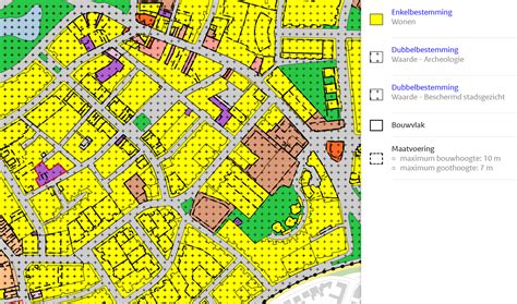schematische weergave van een bestemmingsplan met aanduiding voor maatschappelijke bestemmingen